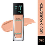Maybelline New York Fit Me Matte+Poreless Liquid Foundation (With Pump), 320 Natural Tan, 30ml