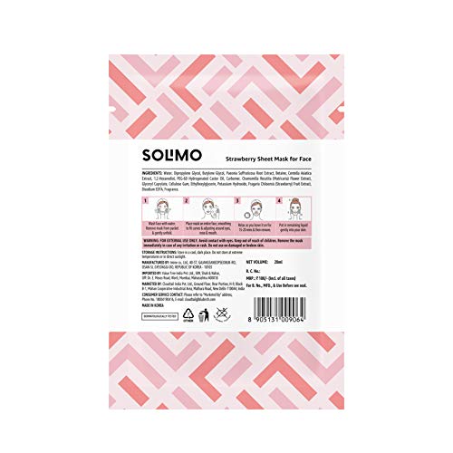 Solimo Face Sheet Mask, Strawberry