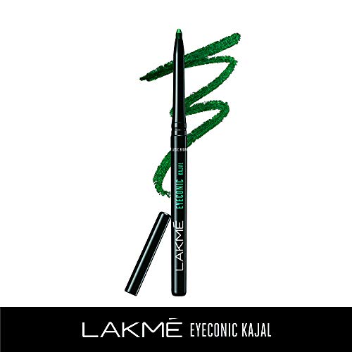 Lakme Eyeconic Kajal, Regal Green Colour, Matte Kohl Liner in a Twist Up Pencil - Waterproof, Smudge Proof & Long Lasting Eye Makeup, 0.35 g