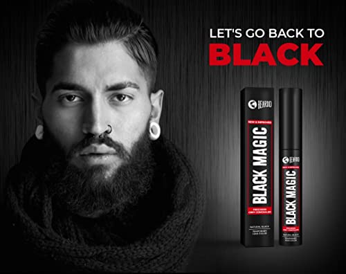 Beardo Black Magic Precision Grey Concealer | Temporary Hair Color | Natural Black |Covers grey hair instantly | Color Grey hair | With applicator, 5 ml