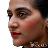 Just Herbs Ayurvedic, Natural Lip & Cheek Tint, Blush For Women - SLS ,Chemical & Paraben Free - 01 Brick Red (Creamy Matte)