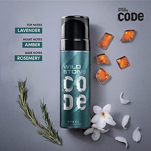 Wild Stone Code Steel No Gas Body Perfume for Men, Long Lasting Refreshing Fragrance for Office Wear -120 ml