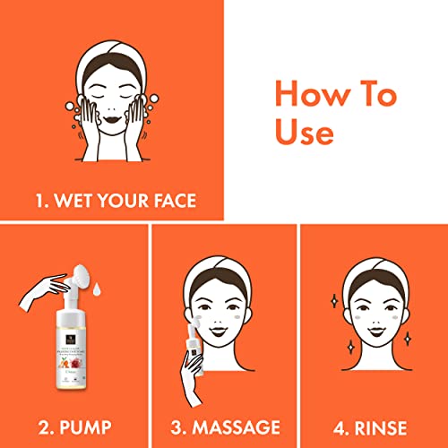 Good Vibes Ubtan Insta Glow Foaming Face Wash With Deep Cleansing Brush, 150 ml | Brightening Cleanser For All Skin Types | With Turmeric, Saffron, Vitamin B3 | No Parabens, Sulphates & Mineral Oil