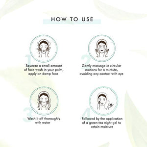 mCaffeine Green Tea Face Wash (100ml) for Removing Dirt and Toxins | Antioxidant Rich with Vitamin C and Hyaluronic Acid | Daily-Use Face Cleanser with a Calming Aroma