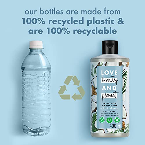 Love Beauty & Planet Refreshing Body Wash 400 ml, with Coconut Water & Mimosa Flower Aroma, Hydrating Sulphate Free, Paraben Free - Liquid Shower Gel