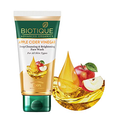 Biotique Apple Cider Vinegar Deep Cleansing Face Wash for All Skin Types, 150ml | Deep Cleansing & Exfoliation | 100% Botanical Extracts