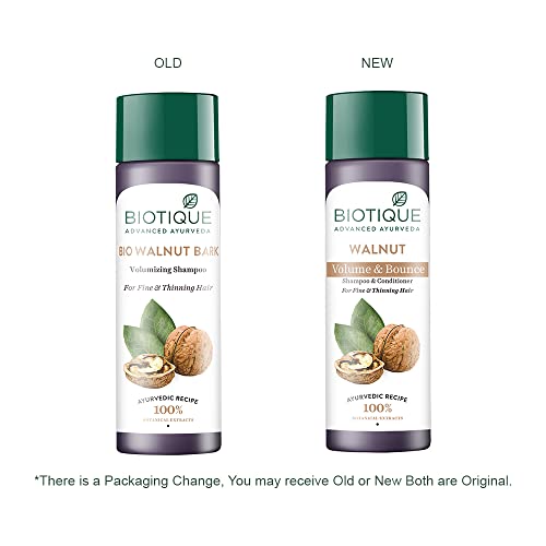 Biotique Walnut Volume & Bounce Shampoo & Conditioner For Fine & Thinning Hair, 190ml