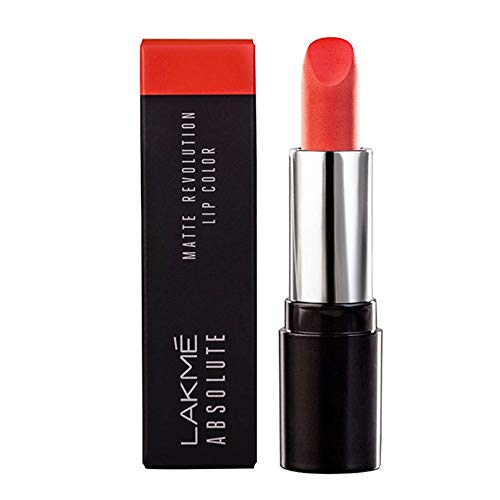 Lakme Absolute Matte Revolution Lip Color, 401 Obsessive Orange, 3.5 g