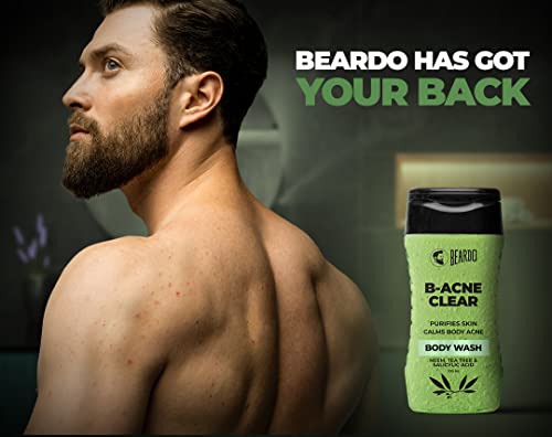 Beardo B-Acne Clear Body Wash for Men 200 ml | With Neem, Tea Tree and Salicylic Acid | Clean Clear Skin | For Body Acne and Skin Purification