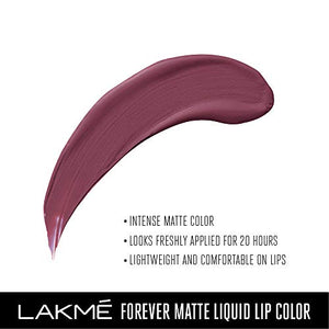 Lakmé Forever Matte Liquid Lip Colour, Mauve Ecstasy, 5.6 ml
