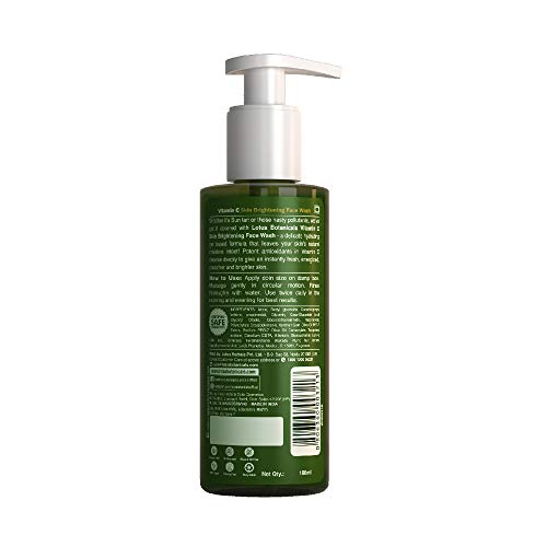 Lotus Botanicals Skin Brightening Face Wash | Vitamin C | Sulphate, Silicon & Chemical Free | All Skin Types | 180ml