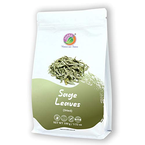 Saipro's  Eatery Harvest Crushed Dried Sage, Sage Tea Leaves,100 g, Sage herb Spice | Skin Glow Herbal Tea| Iced Tea| Smudging | Removes Negativity| Sage,100% Natural