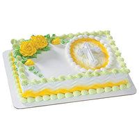 DECOPAC Ornate Cross Sugar Gum Paste Cake Topper, White Mold Decoration to Create Outstanding Easter or Other Religious Celebration Cakes, Non-Edible Food-Safe - Pack of 3