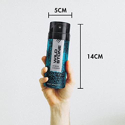 Wild Stone Hydra Energy Deodorants for Men, Long Lasting Strong Masculine Fragrance, Pack of 2 (150ml each)