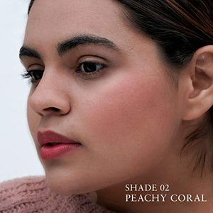Just Herbs Ayurvedic, Natural Lip & Cheek Tint, Blush For Women - Sls, Chemical & Paraben Free - 02 Peachy Coral (Creamy Matte)