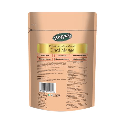 Happilo Premium International Dried Mango 200g | Plant Based Protein | Sweet taste of Real Mangoes anytime | 100% Natural & No Artificial Colors, Gluten Free, No Preservatives