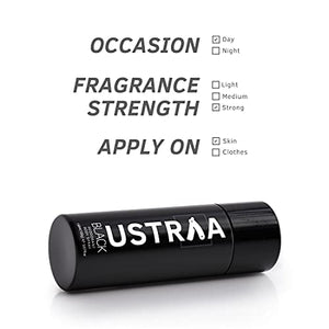 Ustraa Deodorant For Men, Black, 150Ml