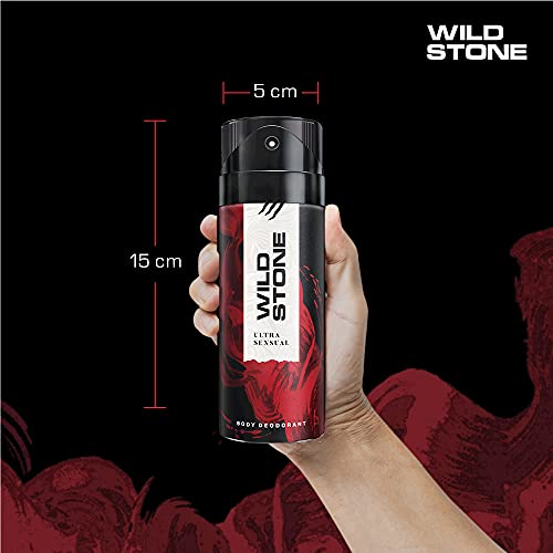 Wild Stone Ultra Sensual Deodorants for Men, Long Lasting Intense Fragrance, Pack of 3 (150ml each)