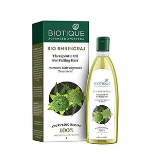 Biotique Bio Bhringraj Therapeutic Hair Oil for Falling Hair Intensive Hair Regrowth Treatment, 100ml