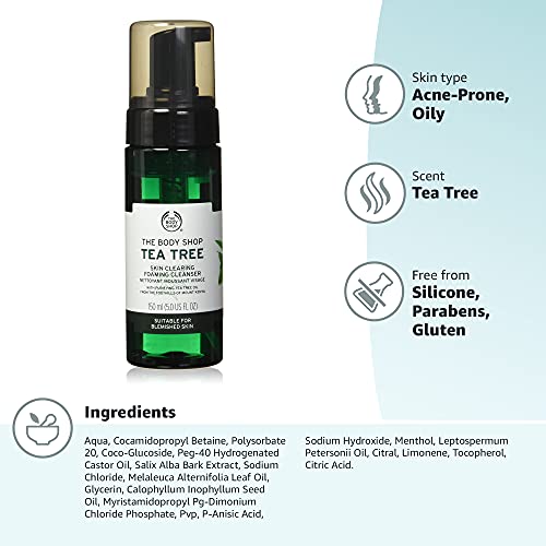 The Body Shop Tea Tree Skin Clearing Foaming Cleanser, 150ml