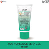 Lacto Calamine Aloe Vera Gel with 99% Pure Natural Aloe Vera, Vitamin E and Glycerin for non-sticky hydration and cooling effect. Lightweight. Soothes and Nourishes skin. No Parabens, No Sulphates - 150 g - Pack of 1