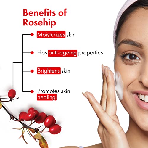 Good Vibes Rosehip Skin Clearing Foaming Face Wash With Deep Cleansing Brush, 150 ml | Rejuvenating Moisturizing Face Cleanser For All Skin Types | No Parabens, Sulphates & Mineral Oil