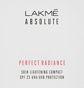 Lakme Perfect Radiance Skin Lightening Compact Powder, Ivory Fair 01, SPF 23 Matte Oil Control Face Makeup - Sheer Foundation Powder, 8 g