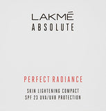 Lakme Perfect Radiance Skin Lightening Compact Powder, Ivory Fair 01, SPF 23 Matte Oil Control Face Makeup - Sheer Foundation Powder, 8 g