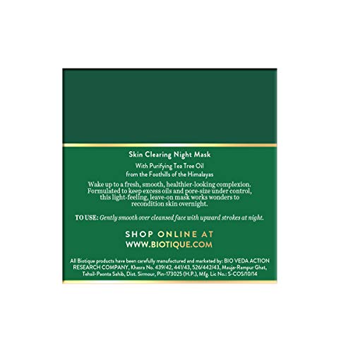 Biotique Tea Tree Skin Clearing Night Mask for Normal to Oily Skin, 50g