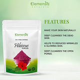 Elemensis Naturals Pure Hibiscus powder for hair growth, hair mask, face Mask, (100Gm)
