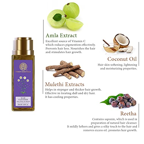 Forest Essentials Travel Size Hair Cleanser Amla, Honey & Mulethi 50ml (Shampoo)
