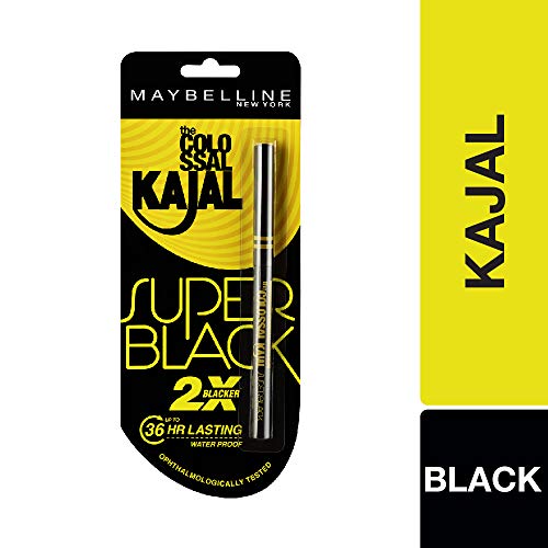 Maybelline New York Super Black Kajal, 0.7 g (Pack of 2)