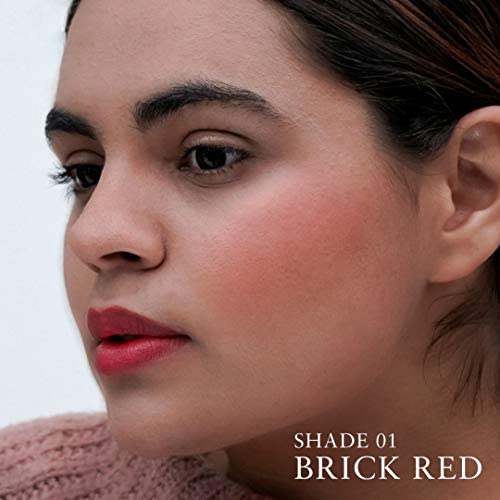Just Herbs Ayurvedic, Natural Lip & Cheek Tint, Blush For Women - SLS ,Chemical & Paraben Free - 01 Brick Red (Creamy Matte)