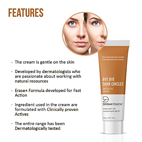 DERMATOUCH Under Eye Cream for Dark Circle || Reduces Eye Puffiness, Eye Bags || Improves Firmness under the Eye Skin || || Dark Circle Remover Cream for Women & Men - 20G