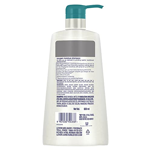Dove Oxygen Moisture Shampoo, 650ml