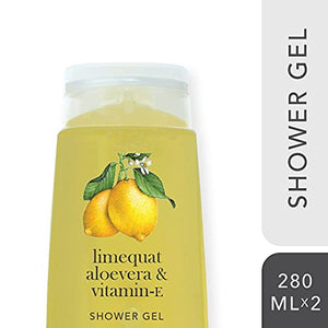 Cleansense Limequat Body Wash Shower Gel Combo, 100% Vegan and Paraben Free with Goodness of Aloe Vera and Vitamin E (Limequat, 280mlx2)