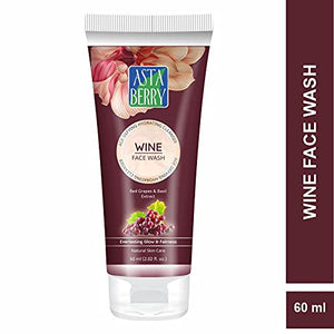 ASTABERRY Wine Face Wash (100 ml)-Age Defying Hydrating Cleanser- Pack of 2, red