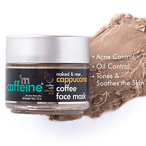 mCaffeine Cappuccino Coffee Face Mask (100gm) for Acne and Oil Control | Face Pack with Kaolin Clay and Almond Milk | Kills 99.9% Acne Causing Germs | SLS & Paraben Free