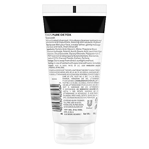 Pond's  Pure Detox Anti-Pollution Purity Face Wash With Activated Charcoal, 150 g