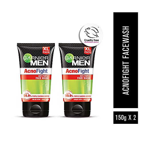 Garnier Men Acno Fight Facewash - For Pimple And Acne Prone Skin, 150gm (Pack of 2)
