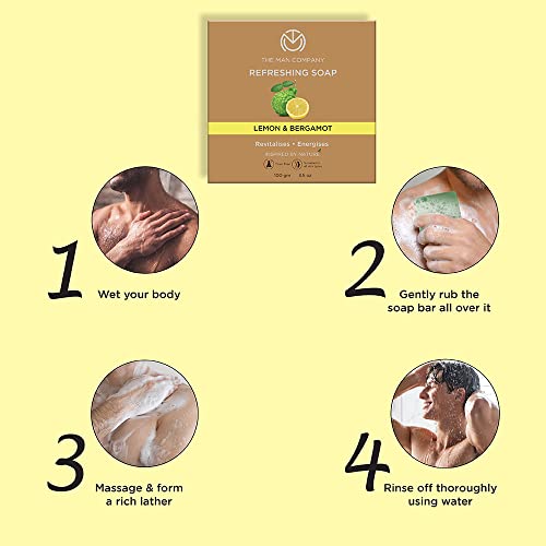 The Man Company Refreshing Bathing Soap Bar Combo with Lemon & Bergamot | Refreshes, Energises, Moisturises & Rejuvenates The Skin | Long-lasting Freshness | For All Skin Types - 100 gm(Pack of 2)