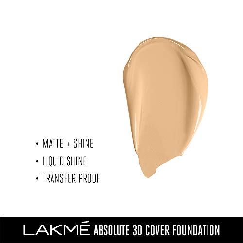 Lakmé Absolute 3D Cover Foundation, Warm Crème, 15 ml