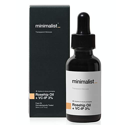Minimalist Pure Rosehip Oil with Vitamin C Face Serum for Glowing Skin | Facial Oil For Men & Women | 30 ml