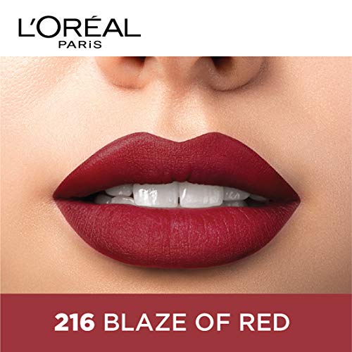L'Oreal Paris Color Riche Moist Matte Lipstick, 216 Blaze of Red, 3.7g