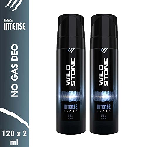 Wild Stone Intense Black No Gas Deodorants for Men Combo Pack of 2 (120ml each)