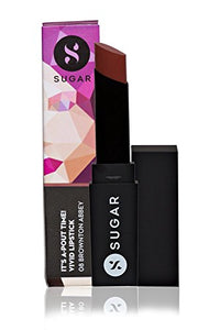SUGAR Cosmetics It's  A-Pout Time! Vivid Lipstick 08 Brownton Abbey (Peach Brown), 3.5 g
