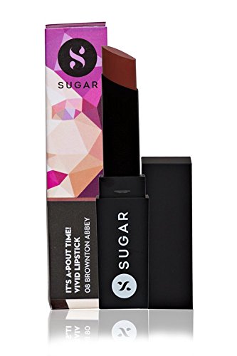 SUGAR Cosmetics It's  A-Pout Time! Vivid Lipstick 08 Brownton Abbey (Peach Brown), 3.5 g