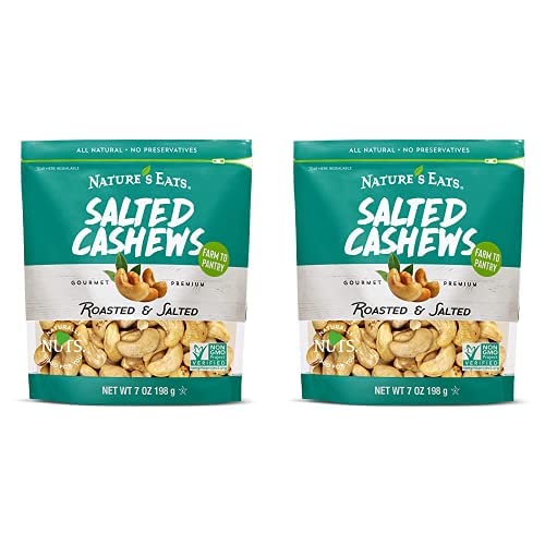 Nature's  Eats Cashews Roasted Salted, 7 Oz (Pack of 2)