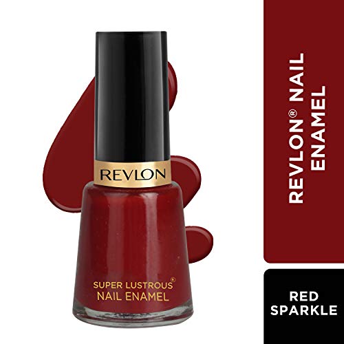 Revlon Womens Fire 'N' Gold 5 Finishes Nail Enamel, Red Sparkle, 8 ml