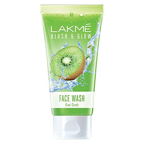 Lakmé Blush & Glow Kiwi Refreshing Gel Face Wash 100 g, With 100% Natural Fruit for Glowing Skin - Daily Gentle Exfoliating Facial Cleanser